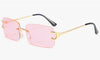 2021 Retro Brand Fashion Designer Rimless Gradient Square Sunglasses For Men And Women-SunglassesCraft