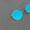 Retro Round Gold Aqua Blue Sunglasses For Men And Women-SunglassesCraft
