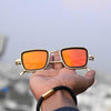 Orange Mercury And Gold Retro Square Sunglasses For Men And Women-SunglassesCraft