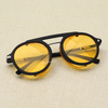 Yellow and Black Side Cap Round Sunglasses For Men And Women-SunglassesCraft