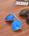 Mirror Lens Aviator Frame Unisex Sunglasses -SunglassesCraft