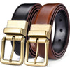 Men's Leather Reversible Belts Adjustable Antique Style Rotated Buckle 2 In 1-SunglassesCraft