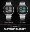 Classic Square Stainless Steel LED Digital Watch For Men And Women-SunglassesCraft