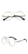 Vintage Round Steampunk Brand Blue Blocking UV400 Metal Designer Eyeglasses Spectacle Frame For Men And Women