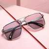 Oversized Square Classic Metal Frame Vintage UV400 Gradient Sunglasses For Unisex-SunglassesCraft