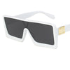 Oversized One Piece White Black Square Sunglasses For Men And Women-SunglassesCraft