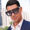 2021 Luxury Brand Oversized Square Designer Shades Big Frame Retro Fashion Mirror Lens Sunglasses For Men And Women-SunglassesCraft