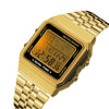 Digital Alarm Gold Steel Life Waterproof Week Chrono Digital Wristwatch -SunglassesCraft