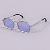 2022 Luxury Brand Vintage Steampunk Silver-Blue Square Sunglasses-SunglassesCraft