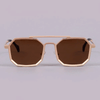 2022 Luxury Brand Vintage Steampunk Gold-Brown Square Sunglasses-SunglassesCraft