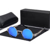 Designer Shades Metal Round Frame Mirror Sunglasses For Men And Women-SunglassesCraft