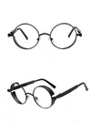 Unique Classic Vintage Steampunk Blue Blocking Round Goggles Clear Transparent Lens Eyeglasses Spectacle Frame For Men And Women