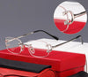 Metal Gold Rimless Square Spectacles Frame For Men And Women-SunglassesCraft