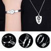 A Couple Lovers Jewelry Love Heart Lock Bracelet Stainless Steel Bracelets Bangles Key Pendant Necklace