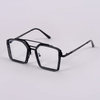 Retro Classic Black-Clear Lens Square Steampunk Sunglasses For Unisex-SunglassesCraft